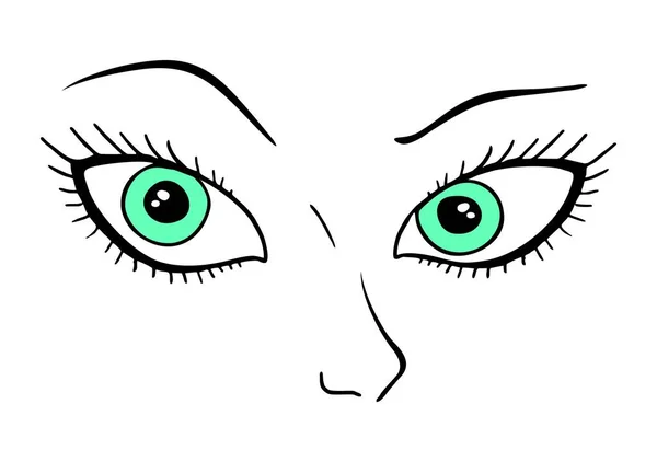 Ojos Verdes Vector Ilustración — Vector de stock