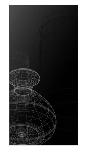 Abstrakte Geometrische Form Auf Schwarzem Hintergrund — Stockvektor