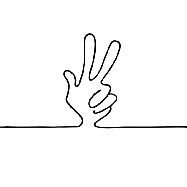 Overwinning Hand Symbool Vector Illustratie — Stockvector