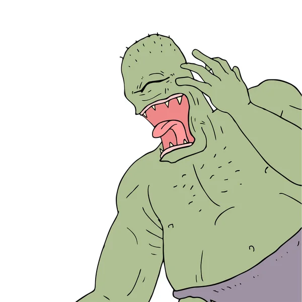 Green Ogre Vector Illustration — 스톡 벡터