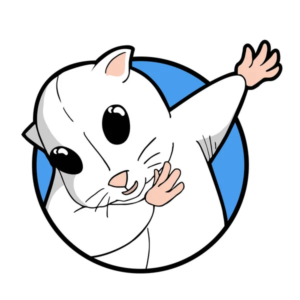 Illustration Vectorielle Drôle Rat Laboratoire Blanc — Image vectorielle