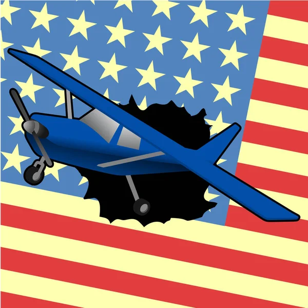 Amerikaanse Vliegtuig Vector Illustratie — Stockvector