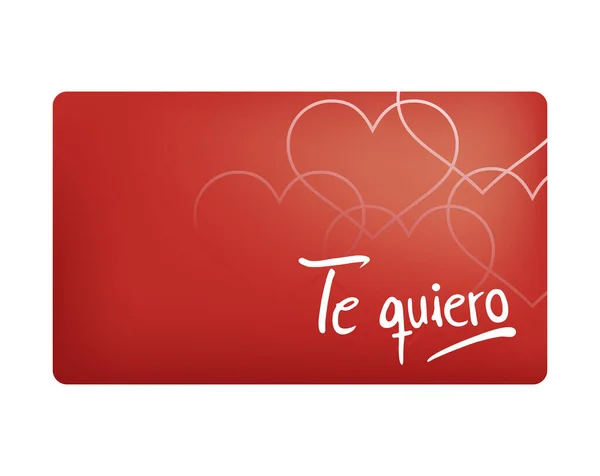 Bonito Amo Tarjeta Roja Español — Vector de stock