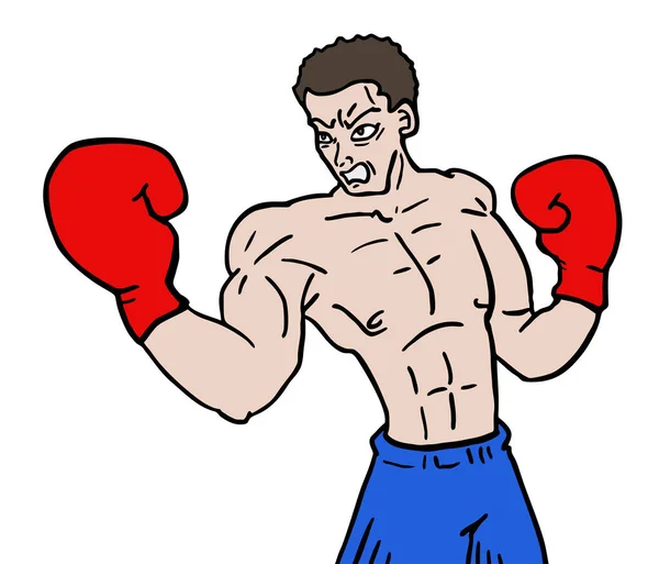 Boxe Illustrazione Vettoriale Combattente — Vettoriale Stock