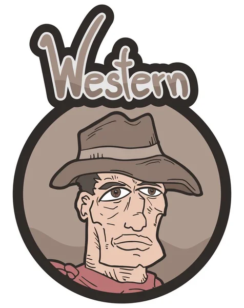 Emblema Westerm Vetor Ilustração — Vetor de Stock