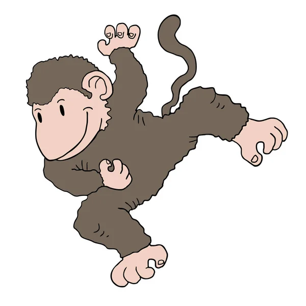 Vector Illustration Cartoon Monkey — Stock Vector