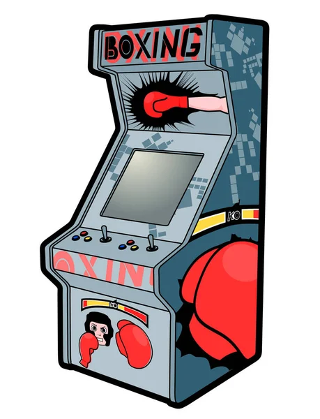 Illustration Vectorielle Arcade Rétro Boxe — Image vectorielle
