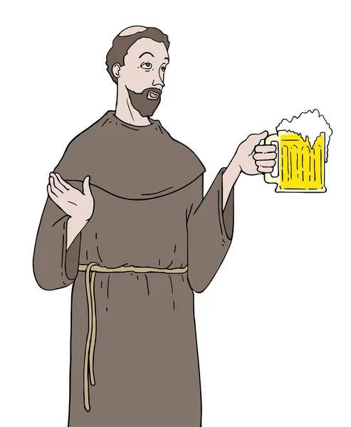 带有啤酒矢量插图的圣徒 — 图库矢量图片