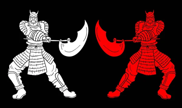 Zwei Krieger Vektor Illustration — Stockvektor