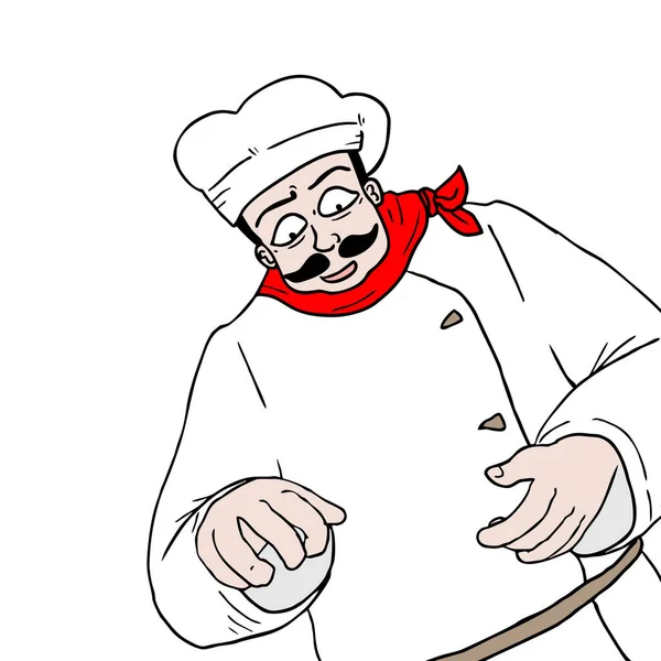 Chef Draw Vector Illustration — Stock Vector