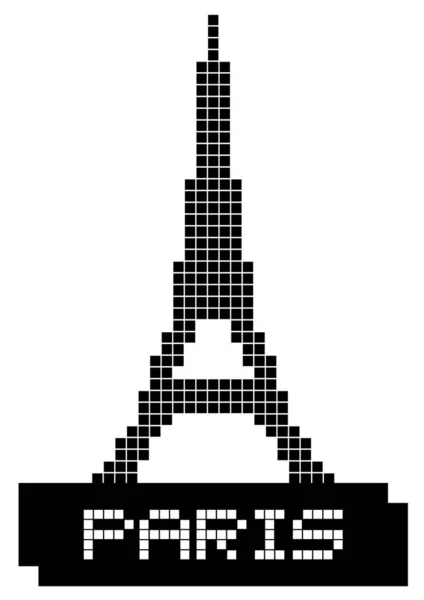 Fond Abstrait Avec Tour Elfe Pixel Paris — Image vectorielle