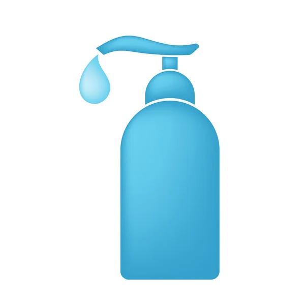 Illustration Vectorielle Bouteille Shampooing Bleu — Image vectorielle