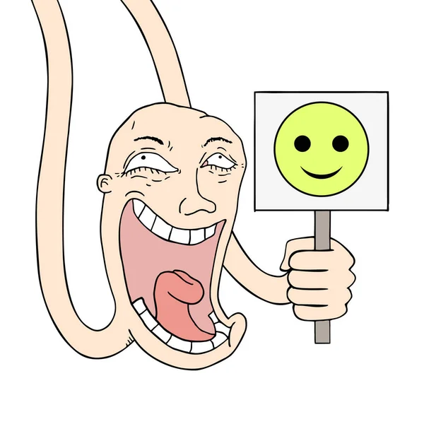 Αστείο Πρόσωπο Και Πανό Χαμογελαστό Πρόσωπο — Διανυσματικό Αρχείο