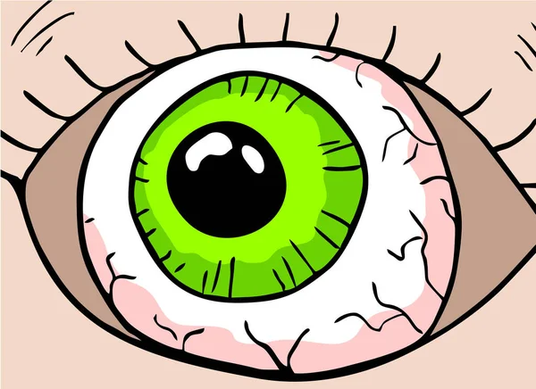 Illustrazione Vettoriale Occhio Cartone Animato — Vettoriale Stock