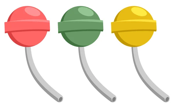 Lutscher Ikone Cartoon Illustration Von Süßigkeiten Symbole Isoliert Auf Weißem — Stockvektor