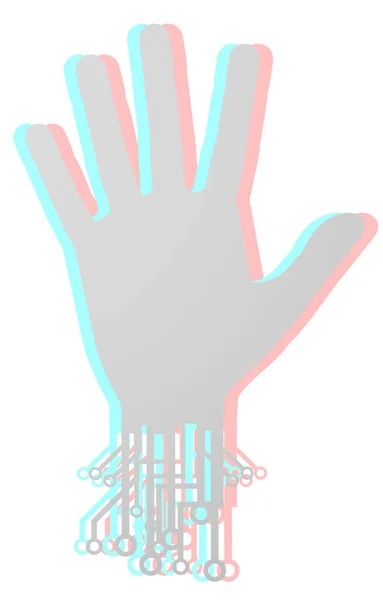 Рука Рожевим Синім Лаком Нігтів — стоковий вектор