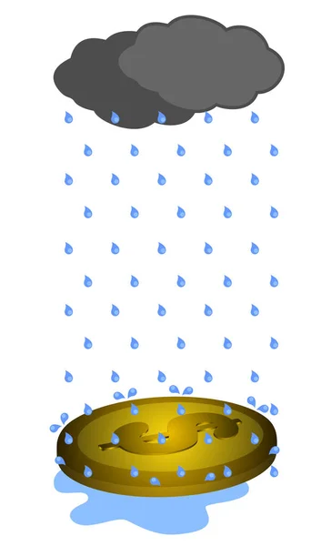 Rain Dollar Vector Illustration — Vettoriale Stock