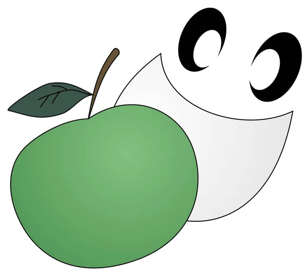 Chef Green Apple White Background — Stockvector