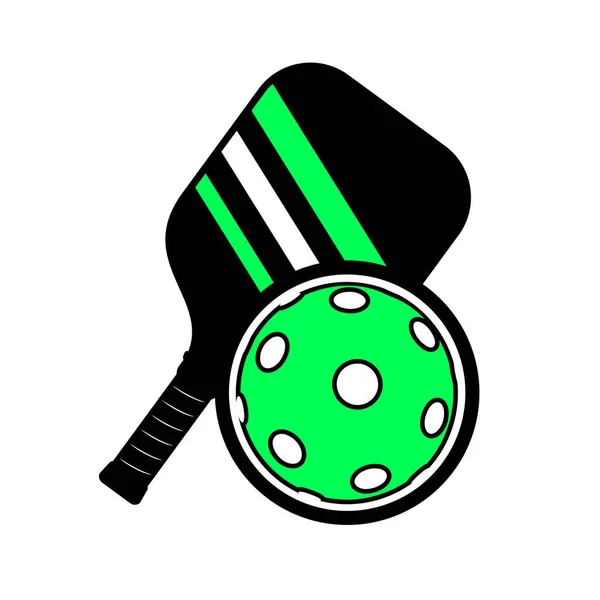 Pickleball Symbool Ontwerp Vector Illustratie — Stockvector