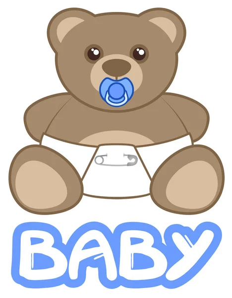 Bebê Urso Vetor Ilustração — Vetor de Stock