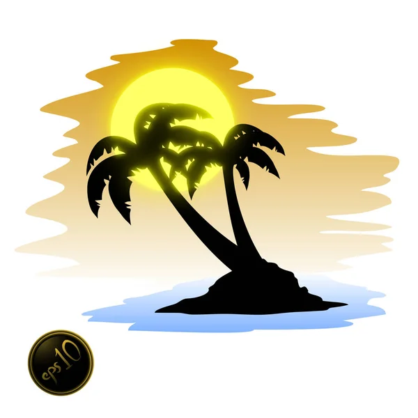 Ícone Palmeira Ilustração Vetorial — Vetor de Stock