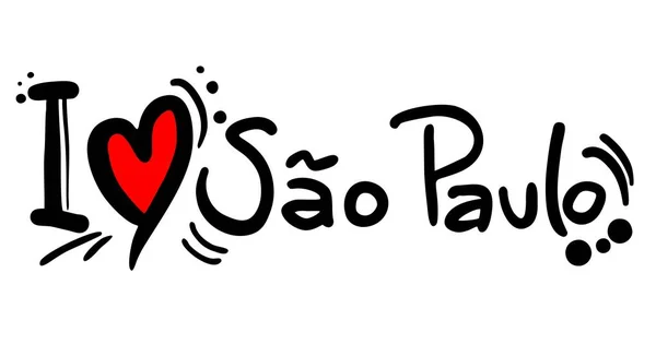 Love Sao Paulo Vector Illustration — 스톡 벡터