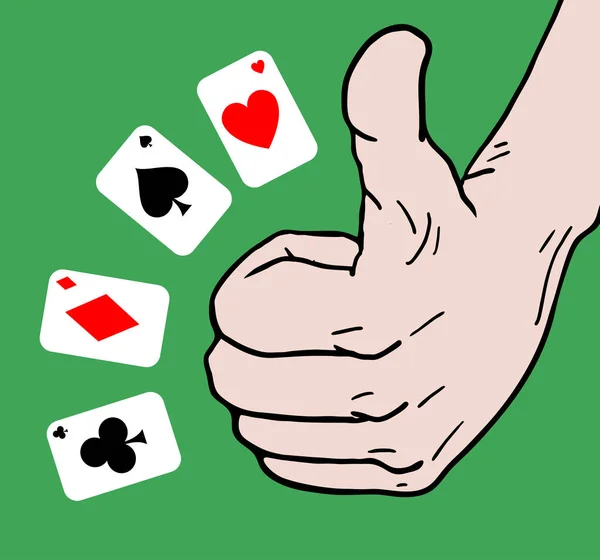 Poker Tarjetas Vector Ilustración — Archivo Imágenes Vectoriales