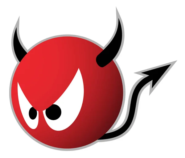Devil Face Red Horns — Stockvector