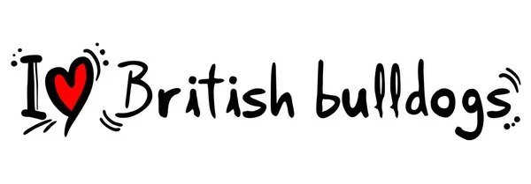 British Bulldogs Amor Vector Ilustración — Archivo Imágenes Vectoriales