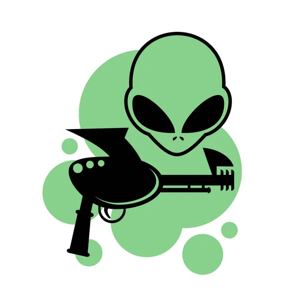 Illustration Vectorielle Pistolet Alien — Image vectorielle