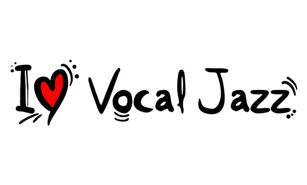 Vocal Jazz Music Style Love — Stock Vector