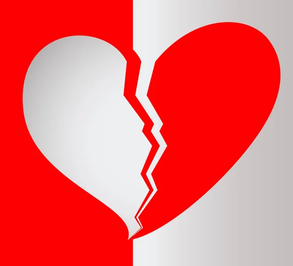 Broken Heart Red Hearts White Background — Διανυσματικό Αρχείο