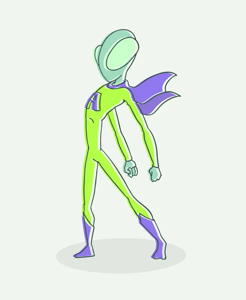 Cartoon Alien Zeichnen Vektor Illustration — Stockvektor