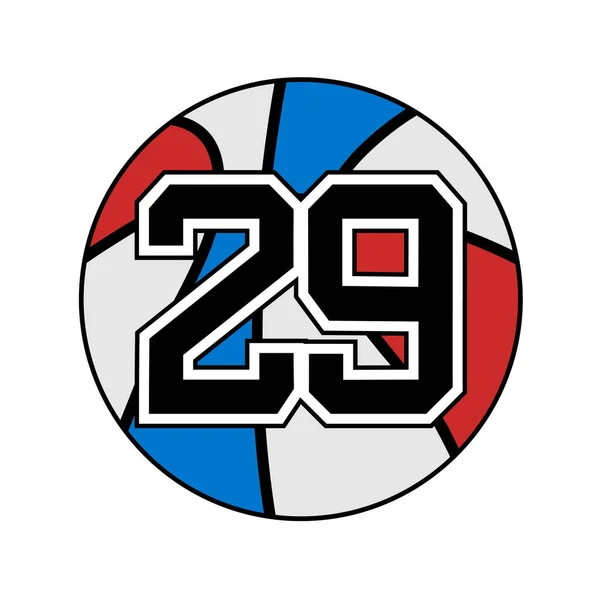Μπάλα Του Μπάσκετ Σύμβολο Nubmer — Διανυσματικό Αρχείο