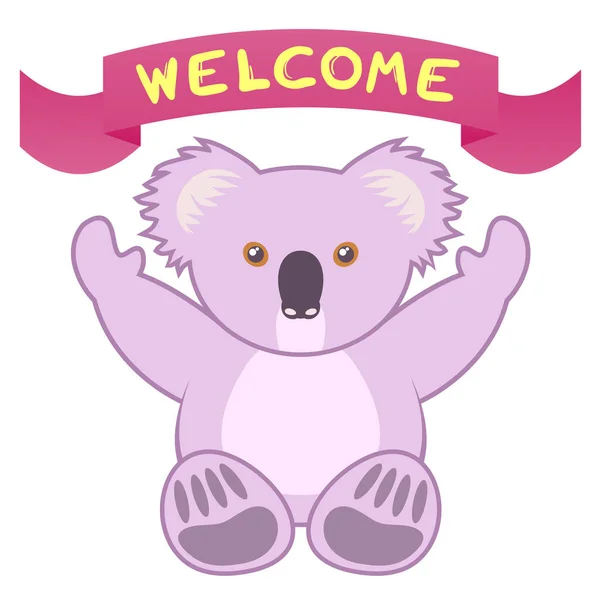 Välkommen Koala Vektor Illustration — Stock vektor
