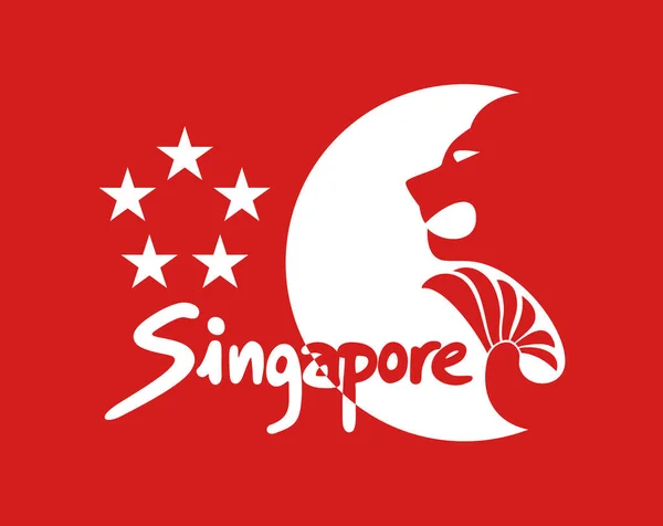 Vektorová Ilustrace Singapurského Symbolu — Stockový vektor