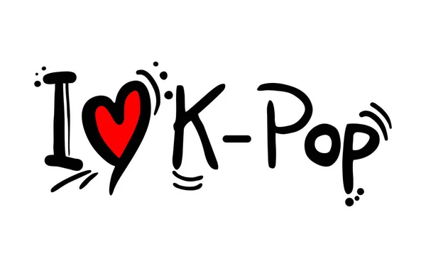 K Pop müzik tarzı aşk vektörü çizimi