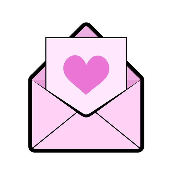 Enveloppe Met Liefdesbericht Vector Illustratie — Stockvector