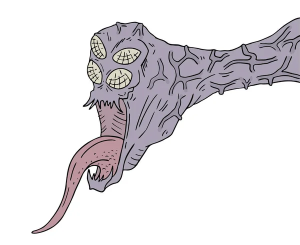 Mutant Head Draw Vektor Illustration — Stockvektor