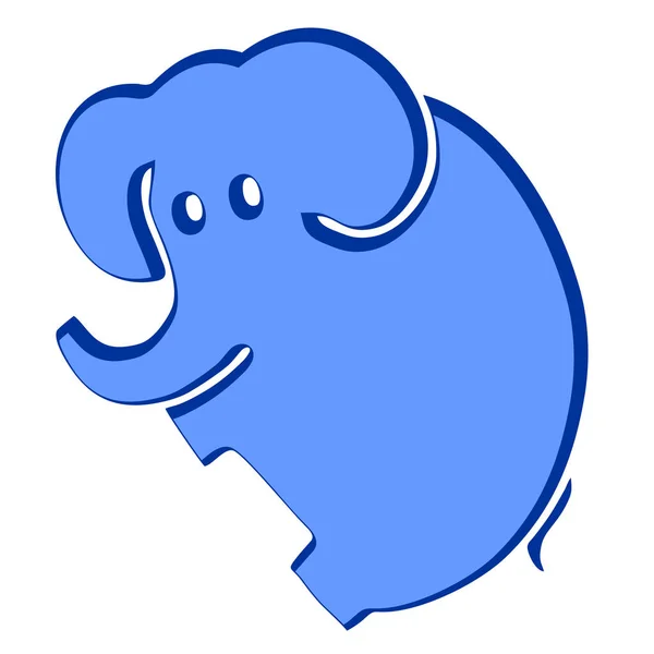 Blue Elephant Vector Illustration — Stock Vector