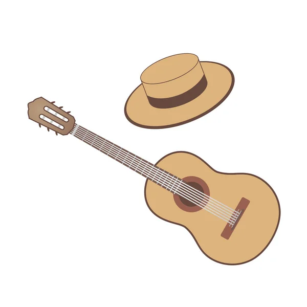 Flamenco Guitar Vector Illustration — Stock Vector