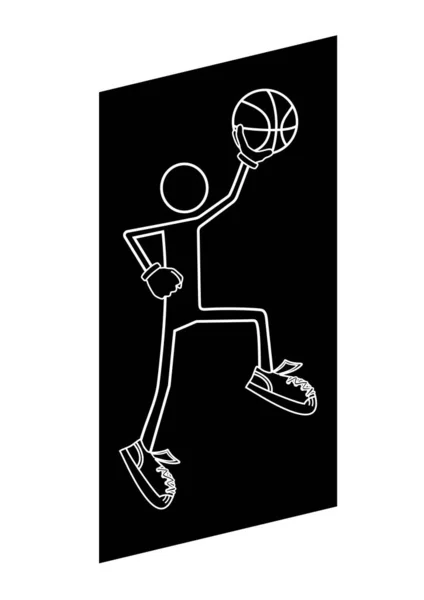 Basketball Player Icon Sport Fitness Theme Isolated Design Vector Illustration — Stock Vector