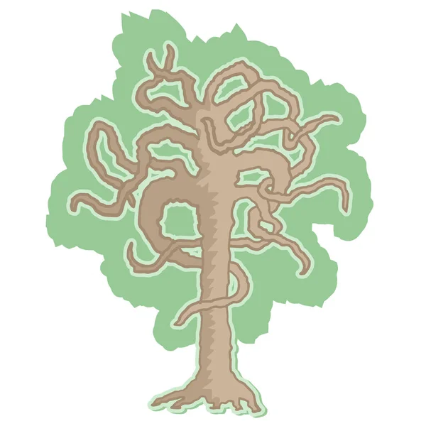 Dibujar Árbol Vector Ilustración — Vector de stock