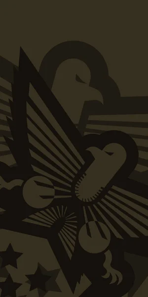 Asas Águia Emblema Emblema Ilustração Vetorial — Vetor de Stock