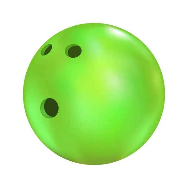 Zelená Bowlingová Koule Draw — Stockový vektor