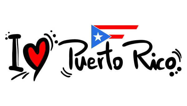 Love Puerto Rico Vector Illustration — Stock Vector