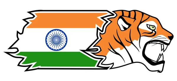 Tijger Van Indische Vector Illustratie — Stockvector