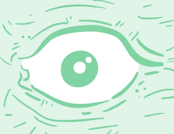 Green Eye Vector Illustration — Stock Vector