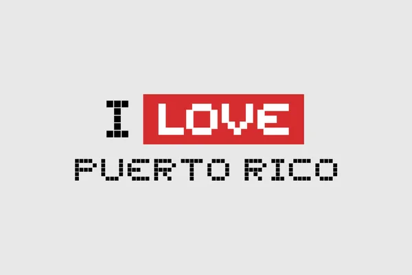Love Puerto Rico Message Vector Illustration — Stock Vector