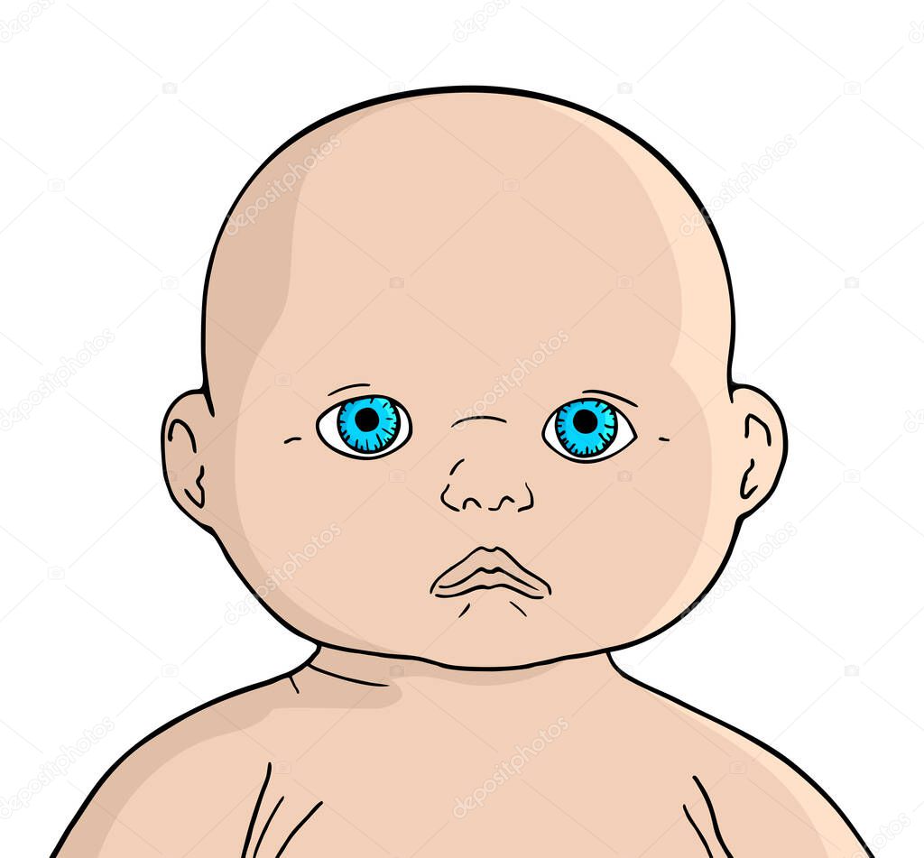 Adorable baby face vector illustration